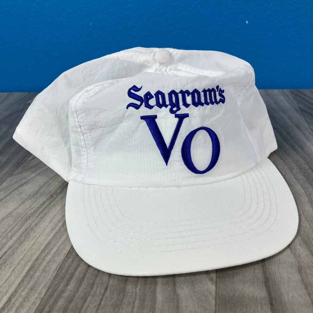 Seagram's VO‎ Hat Men's White Nylon Adjustable Vintage Promo Cap